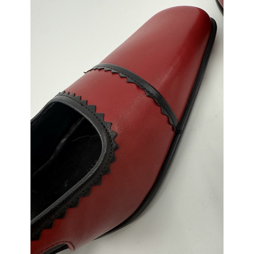 Anne Klein Women's Heels Red & Black Hannah Slingback In Box Shoes Leather Sz 8 - Picture 6 of 12